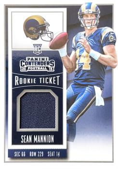 2015 Panini Contenders - Rookie Ticket Swatches Team Helmets #RTS-SM Sean Mannion Front