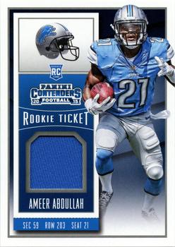 2015 Panini Contenders - Rookie Ticket Swatches Team Helmets #RTS-AA Ameer Abdullah Front