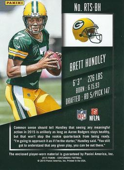 2015 Panini Contenders - Rookie Ticket Swatches Team Helmets #RTS-BH Brett Hundley Back