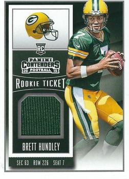 2015 Panini Contenders - Rookie Ticket Swatches Team Helmets #RTS-BH Brett Hundley Front