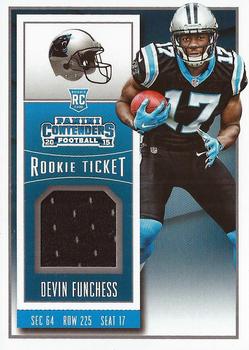 2015 Panini Contenders - Rookie Ticket Swatches Team Helmets #RTS-DF Devin Funchess Front
