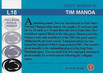 2007 TK Legacy Penn State Nittany Lions #L18 Tim Manoa Back
