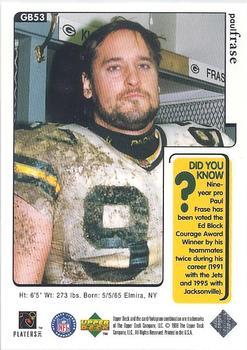 1998 Upper Deck ShopKo Green Bay Packers I - Title Defense #GB53 Paul Frase Back
