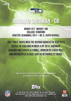 2015 Topps Fire - Into the Wild #ITW-RS Richard Sherman Back