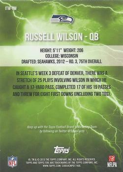 2015 Topps Fire - Into the Wild #ITW-RW Russell Wilson Back