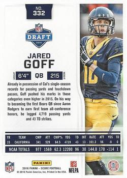 2016 Score #332 Jared Goff Back