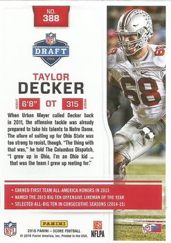 2016 Score #388 Taylor Decker Back