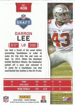 2016 Score #406 Darron Lee Back