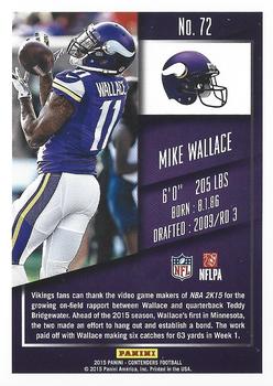 2015 Panini Contenders - Championship Ticket #72 Mike Wallace Back