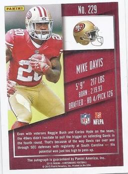 2015 Panini Contenders - Championship Ticket #229A Mike Davis Back