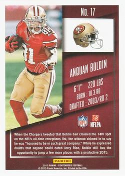 2015 Panini Contenders - Playoff Ticket #17 Anquan Boldin Back