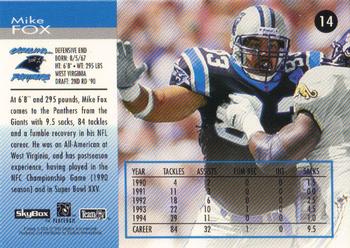 1995 SkyBox Carolina Panthers #14 Mike Fox Back