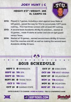 2015 TCU Horned Frogs Schedules #NNO Joey Hunt Back