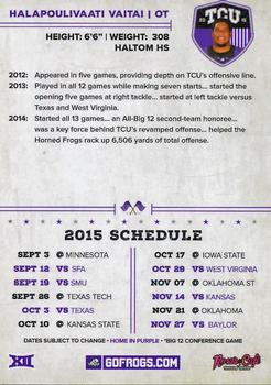 2015 TCU Horned Frogs Schedules #NNO Halapoulivaati Vaitai Back