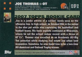 2007 Topps Cleveland Browns #12 Joe Thomas Back