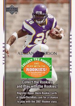 2007 Upper Deck - Collect the Rookies Sweepstakes Promos #NNO Adrian Peterson Front