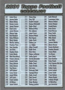 2001 Topps - Checklists Blue #2 Checklist 2: 181-360 Front