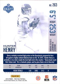 2016 Panini Prestige #263 Hunter Henry Back