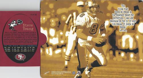 1998 SkyBox Premium Double Vision #4 Steve Young Back