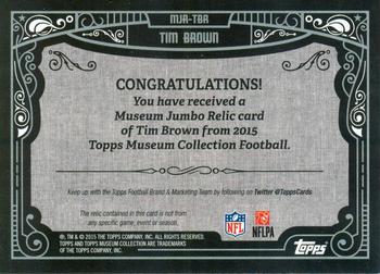 2015 Topps Museum Collection - Museum Jumbo Relics Copper #MJR-TBR Tim Brown Back