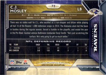 2015 Topps - Super Bowl 50 #72 C.J. Mosley Back