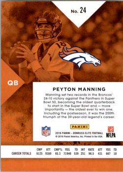 2016 Donruss Elite #24 Peyton Manning Back