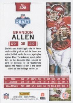 2016 Score - Red Zone #428 Brandon Allen Back