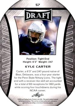 2016 Leaf Draft #57 Kyle Carter Back