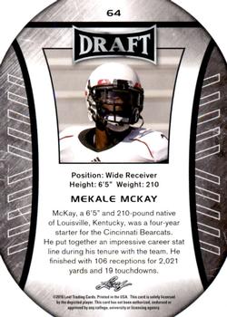 2016 Leaf Draft - Gold #64 Mekale McKay Back