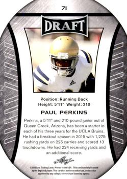2016 Leaf Draft - Gold #71 Paul Perkins Back