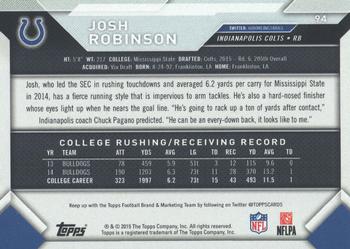 2015 Topps Take It to the House #94 Josh Robinson Back
