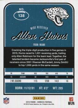 2016 Donruss #138 Allen Hurns Back