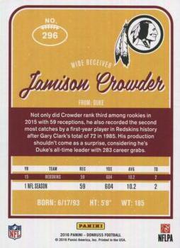 2016 Donruss #296 Jamison Crowder Back