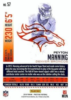 2016 Panini Prestige - Xtra Points Blue #57 Peyton Manning Back