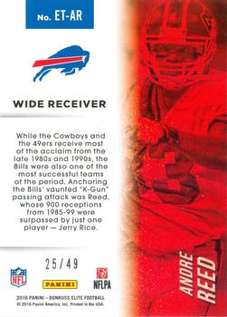 2016 Donruss Elite - Etched in Time Purple #ET-AR Andre Reed Back