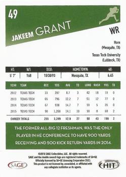 2016 SAGE HIT - Gray #49 Jakeem Grant Back