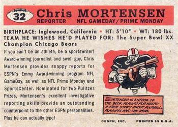 1995 ESPN NFL Announcers Ad Cards #32 Chris Mortensen Back