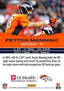 2015 Panini UCHealth Peyton Manning Career Highlights #NNO Peyton Manning Back