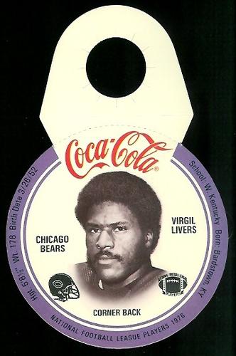1976 Coca-Cola Chicago Bears Discs #11 Virgil Livers Front