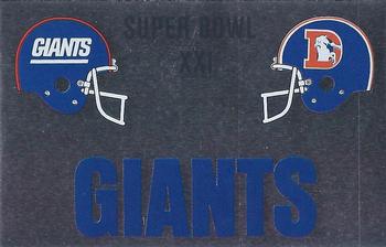 1989 Panini Stickers - Super Bowls #O Super Bowl XXI Front