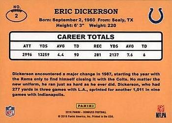 2016 Donruss - 1987 Classic Set Holo #2 Eric Dickerson Back