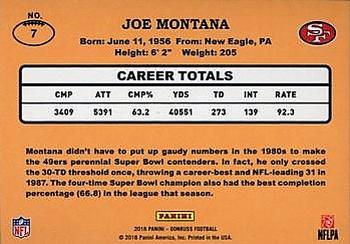 2016 Donruss - 1987 Classic Set Holo #7 Joe Montana Back