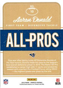 2016 Donruss - All-Pros #10 Aaron Donald Back