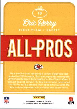 2016 Donruss - All-Pros #18 Eric Berry Back