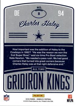 2016 Donruss - All-Time Gridiron Kings #8 Charles Haley Back