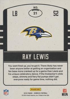 2016 Donruss - Legends of the Fall #21 Ray Lewis Back