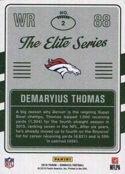 2016 Donruss - The Elite Series Veterans #2 Demaryius Thomas Back