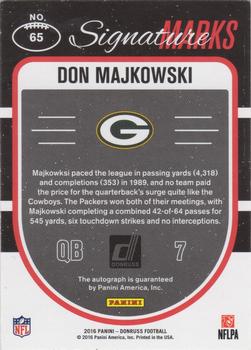 2016 Donruss - Signature Marks #65 Don Majkowski Back