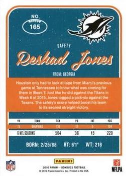 2016 Donruss - Press Proofs Blue #165 Reshad Jones Back