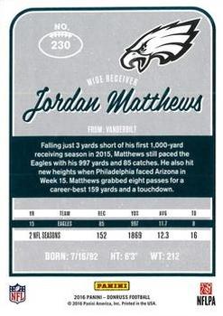 2016 Donruss - Press Proofs Green #230 Jordan Matthews Back